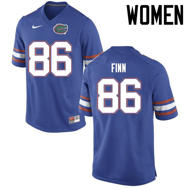 Women's NCAA Florida Gators Jacob Finn #86 Stitched Authentic Nike Blue College Football Jersey TQJ3765TT